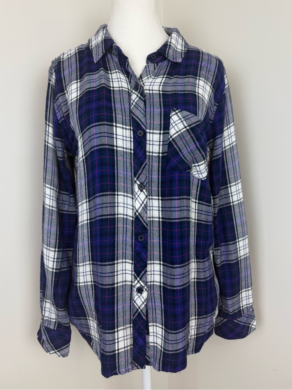 Rails Plaid Shirt Blue Size Large